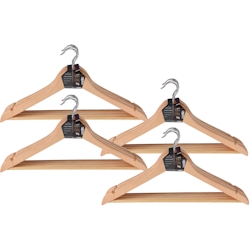 24x Kleiderbügel Holzbügel Hosenbügel Wäschebügel Holz Garderobe Bügel KH020 Image