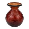 Habitat Recycled Hammered Glass Vase Red