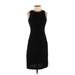 Carole Little Casual Dress - Sheath High Neck Sleeveless: Black Print Dresses - Women's Size X-Small