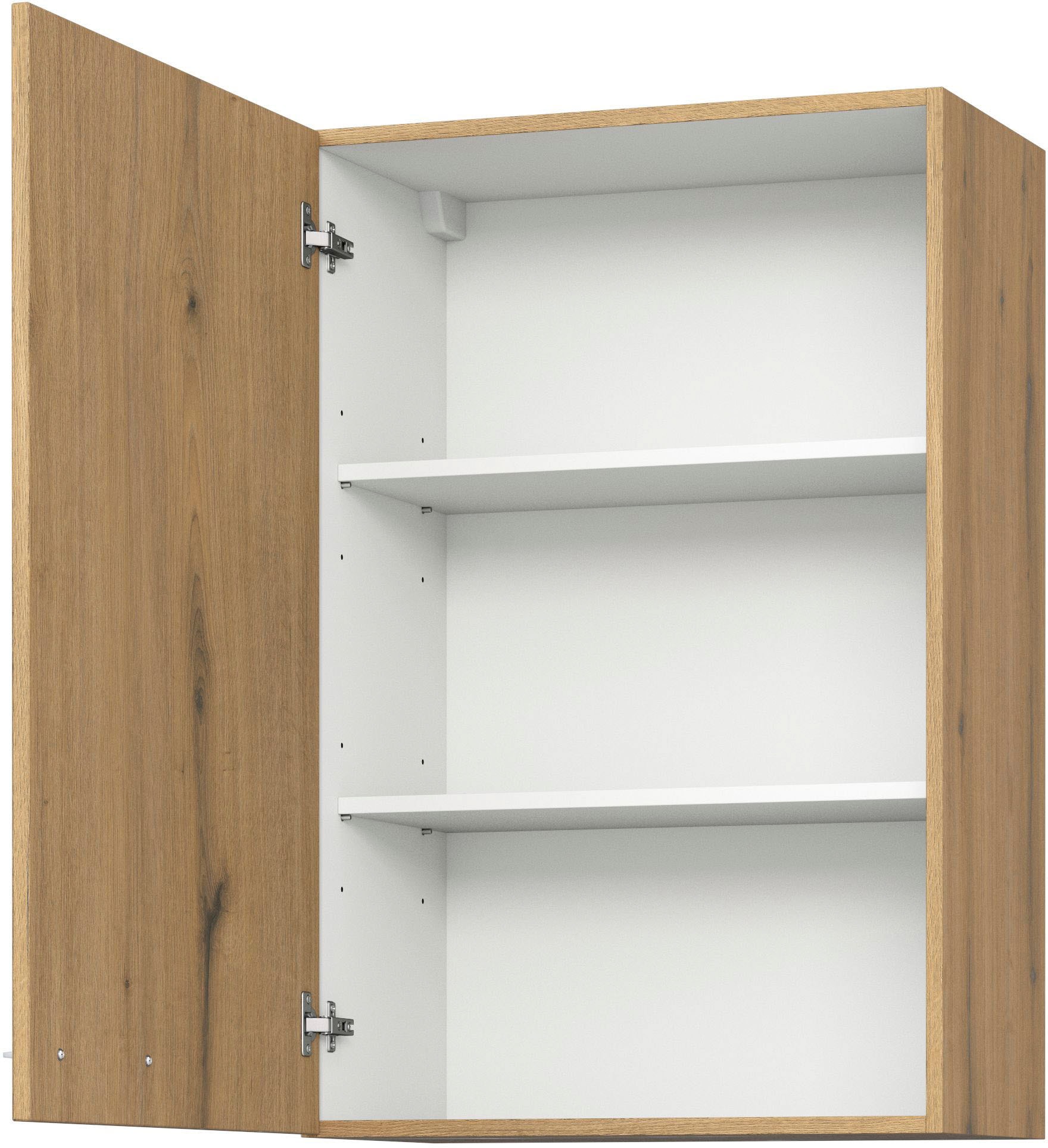 Hängeschrank KOCHSTATION "KS-Trea O50-90", braun (eiche astig), B:50cm H:90cm T:35cm, Schränke, Hängeschrank, inklusive zwei Einlegeböden, Breite 50 cm, Höhe 90 cm