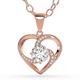 SERASAR Chain Rose Gold Ladies Jewellery 925 Sterling Silver 18-carat Rose Gold Ladies Necklace with Heart Girl Necklace Women choker necklace Valentine's Day Anniversary Birthday Gifts for Women