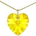 Lua Joia Birthstone Necklace - November Birth Month Heart Pendant with Citrine Crystal & Gold Chain - Anti Tarnish Jewelry Gift for Daughter, Wife, Birthday, Mother’s Day, Anniversary & Valentine’s