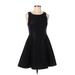 Topshop Casual Dress - Mini Scoop Neck Sleeveless: Black Solid Dresses - Women's Size 6