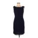 Adrianna Papell Casual Dress - Party: Blue Solid Dresses - Women's Size 8
