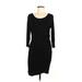 H&M Casual Dress - Sheath Scoop Neck 3/4 sleeves: Black Solid Dresses - Women's Size Medium
