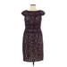Adrianna Papell Cocktail Dress - Sheath: Purple Solid Dresses - Women's Size 8