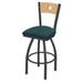 Holland Bar Stool 830 Voltaire Swivel Bar & Counter Stool Upholstered/Metal in Black/Blue/Brown | Extra Tall (36" Seat Height) | Wayfair