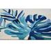 Blue/White 90 x 90 x 0.75 in Indoor Area Rug - Bayou Breeze Annamaija Floral Hand Tufted Wool Area Rug in Blue/Beige Wool | Wayfair