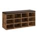 Hokku Designs 12 Pair Shoe Storage Bench Wood/Manufactured Wood in Brown | 19 H x 41 W x 12 D in | Wayfair 2BC5097FC061404BB98B9C0B39A55E1A