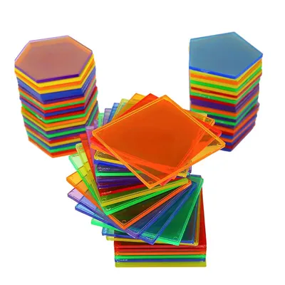 Puzzle geometrico traslucido Montessori giocattoli per bambini blocchi arcobaleno gioco di pensiero