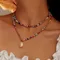 Collane di moda con catena di perline fatte a mano multistrato bohémien gioielli con ciondolo a conchiglia colorata per accessori da donna regalo