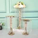 Crystal Flower Centerpiece Stand Metal Gold Candle Holder Road Lead Flowers Candlestick Wedding