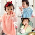 Baby Bib Cute Cartoon Bunny Lion Bear Saliva Towel for Toddler Boy Girl Waterproof Coral Fleece