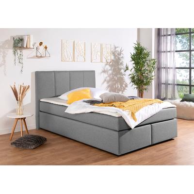 Boxbett INOSIGN "Fidan", grau, B:154cm L:210cm, Komplettbetten, Boxspringbett, wahlweise mit Bettkasten, in H2, H3 & H4 erhältilich Image