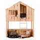 Lit cabane mi-hauteur 90x190 sommier inclus naturel