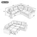 L-Shaped Sectional Sofa w/ Pull-out Bed, Modern Convertible Sleeper Couch, Foldable Recliner Sofa Bed with USB Ports, Pillows