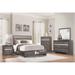 Beatrice 3 Piece Gray Modern Faux Leather Upholstered Storage Platform Bed