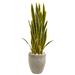 Nearly Natural 3.5-foot Sansevieria Artificial Plant in Sand Colored Planter