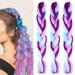 AOWOO 3 Pack Jumbo Braiding Hair 24 Inch Synthetic Ombre Braiding Hair for women and Girls Ombre Colors Soft Braid Hair Extensions Colored Hair Extension for Braiding(purple)