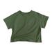 Toddler Kids Girls Boys Short Classic Loose Short Soft Bat Sleeve Solid T Shirt Tee Tops Clothes Green 120