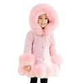 Eashery Lightweight Jacket for Girls Kids Hooded Lightweight Reversible Full Zip Shell Jacket Fall Winter Clothes Jackets for Kids (Pink 8-9 Years)