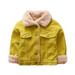 Eashery Boys Windbreaker Jacket Knit Sleeve Denim Jacket Baby Boys Girls Top Jackets for Boys (Yellow 24 Months-30 Months)