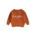 Sunisery Toddler Halloween Sweater Autumn Knit Sweater Long Sleeve Crewneck Letter Pullover Knitwear