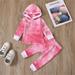 YUNAFFT Tracksuits Hoodies Kids Clearance Fashion Children s Long Sleeve Tie-Dyed Hooded Sweatshirt Two Piece Suit