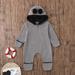 LYCAQL Toddler Boy Clothes Toddler Baby Girls Boys Cartoon Ears Hoodie Romper Zip Clothes Jumpsuit Kids Clothes Winter Boys (Grey 100)