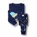 LYCAQL Toddler Boy Clothes Toddler Girls Boys Baby Soft Pajamas Toddler Cartoon Prints Long Sleeves Kid Sleepwear Top (Dark Blue 18-24 Months)