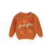 Qtinghua Newborn Baby Boy Girl Halloween Sweater Pumpkin Letter Embroidery Long Sleeve Pullover Tops Fall Winter Clothes Orange 6-9 Months