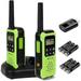 RT49P Waterproof Walkie Talkies IP67 Floating 2 Way Radio NOAA Walkie Talkie 1200mAh Rechargeable AA Batteries SOS Flashlight Two Way Radio for Skiing Kayaking(2 Pack)