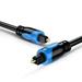 Digital Optical Audio Toslink Cable (35FT Fiber Optic Cord in-Wall CL3 Rated 24K Gold-Plated) -