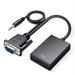 Vga To Hdmi Converter Cable Adapter 1080p With 3.5mm Audio And Usb Power Cable