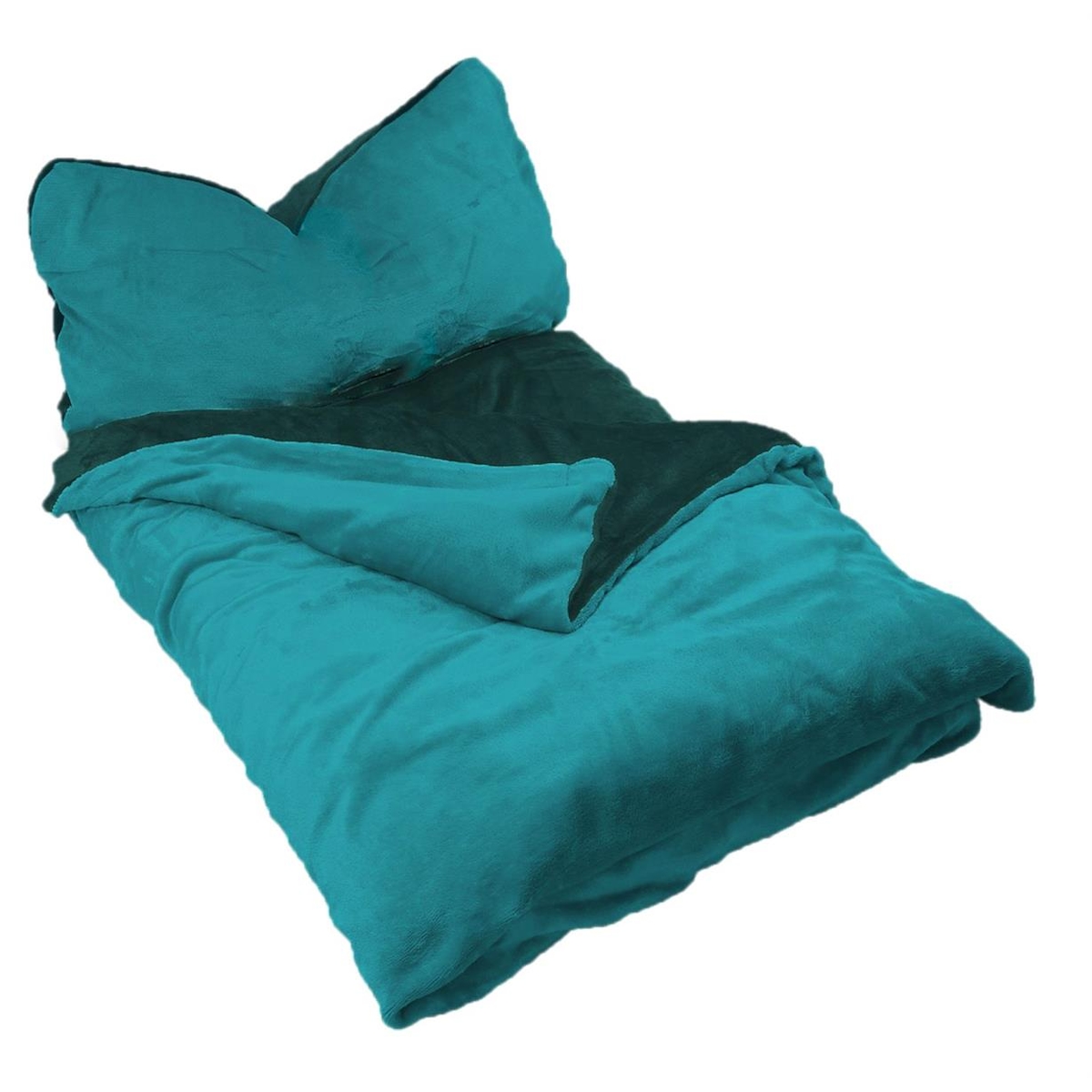 EXKLUSIV HEIMTEXTIL Winter Wende Bettwäsche 2 teilig Cashmere Touch Reißverschluss 135 x200 cm + 80 x80 cm Anthrazit / Petrol Image