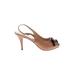 Kate Spade New York Heels: Slingback Stiletto Cocktail Tan Solid Shoes - Women's Size 9 1/2 - Peep Toe