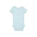 Carter's Short Sleeve Onesie: Blue Bottoms - Size Newborn