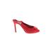 Banana Republic Heels: Slip-on Stilleto Feminine Red Print Shoes - Women's Size 9 1/2 - Peep Toe