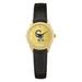 Women's Black Colorado Rockies Gold Dial Leather Wristwatch