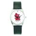 Men's Black St. Louis Cardinals Stainless Steel Watch with Leather Band