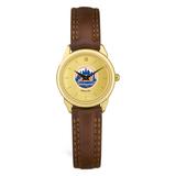 Women's Brown New York Mets Leather Wristwatch