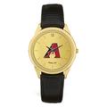 Men's Black Arizona Diamondbacks Gold Dial Leather Wristwatch