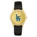 Men's Black Los Angeles Dodgers Gold Dial Leather Wristwatch