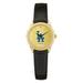 Women's Black Los Angeles Dodgers Gold Dial Leather Wristwatch