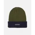 Men's Sealskinz Bacton Waterproof Cold Weather Roll Cuff Beanie - Olive Navy - Size: 2XL