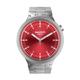 Swatch Big Bold Scarlett Shimmer Quartz Red Dial Stainless Steel Bracelet Unisex Watch SB07S104G