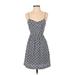 J.Crew Factory Store Casual Dress - A-Line V-Neck Sleeveless: Blue Dresses - Women's Size 00