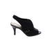 Bandolino Heels: Slingback Stilleto Cocktail Black Print Shoes - Women's Size 7 - Peep Toe