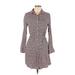 11.1. Tylho Casual Dress - Shirtdress: Red Marled Dresses - Women's Size Large