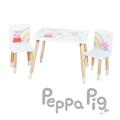 roba Kindersitzgruppe Peppa Pig - 2 Kinderstühle & 1 Tisch für Kinder - Sitzgarnitur mit rosa Zeichentrick Motiv - Holz weiß / natur - ab 18 Monaten…